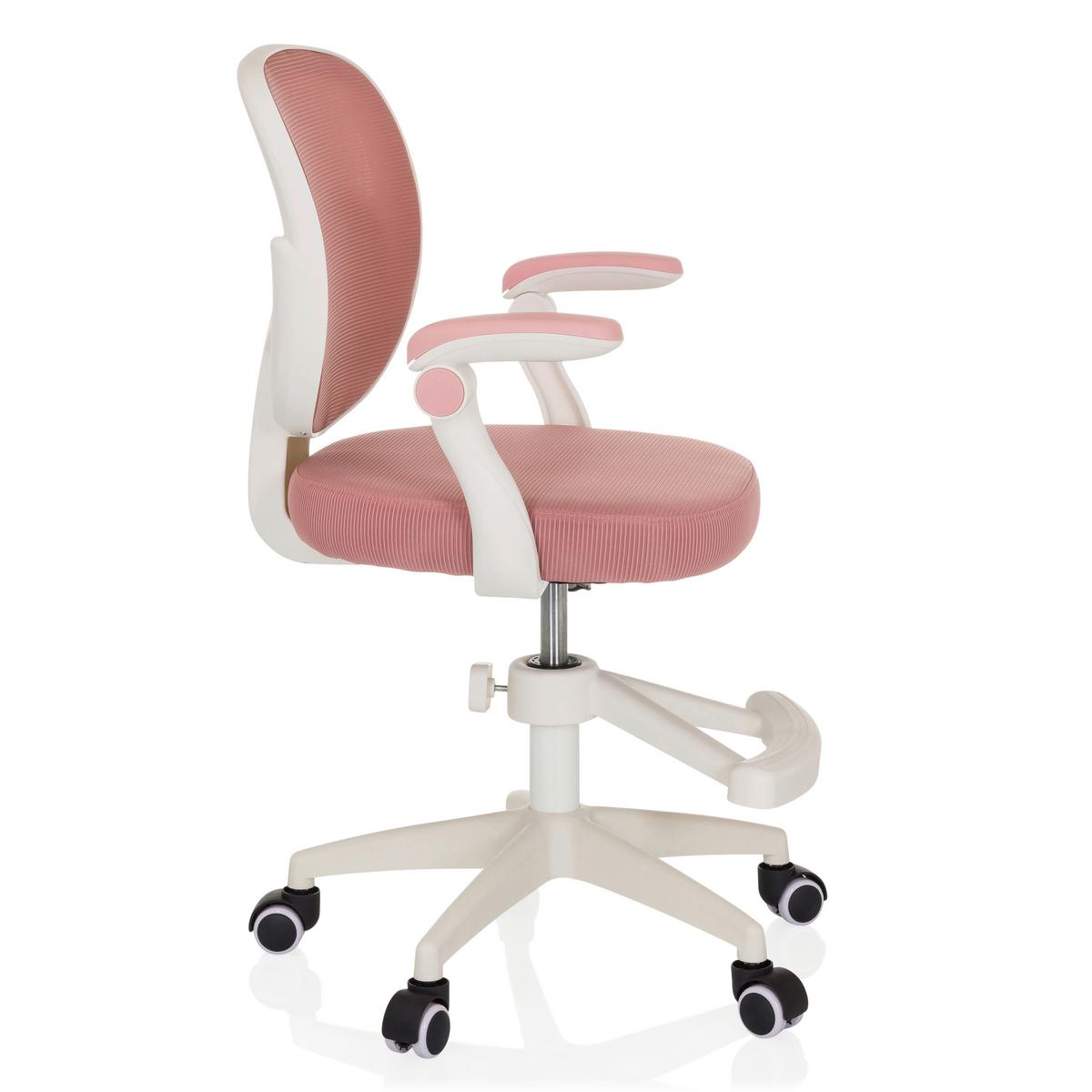 Jugenddrehstuhl Miko W Eco Rosa B: 61 cm - Rosa/Weiß, MODERN, Kunststoff/Textil (61/84-97/55cm) - MID.YOU