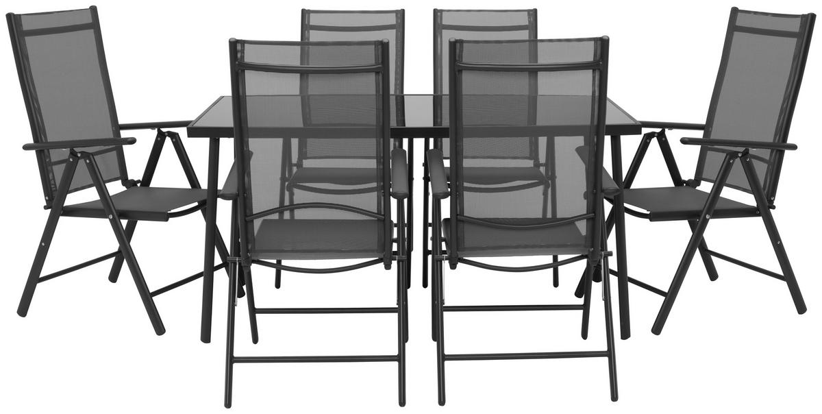 Gartensessel Klappbar Anja Aluminium, Textilene - Anthrazit, MODERN, Textil/Metall (56/106/66cm) - Ondega