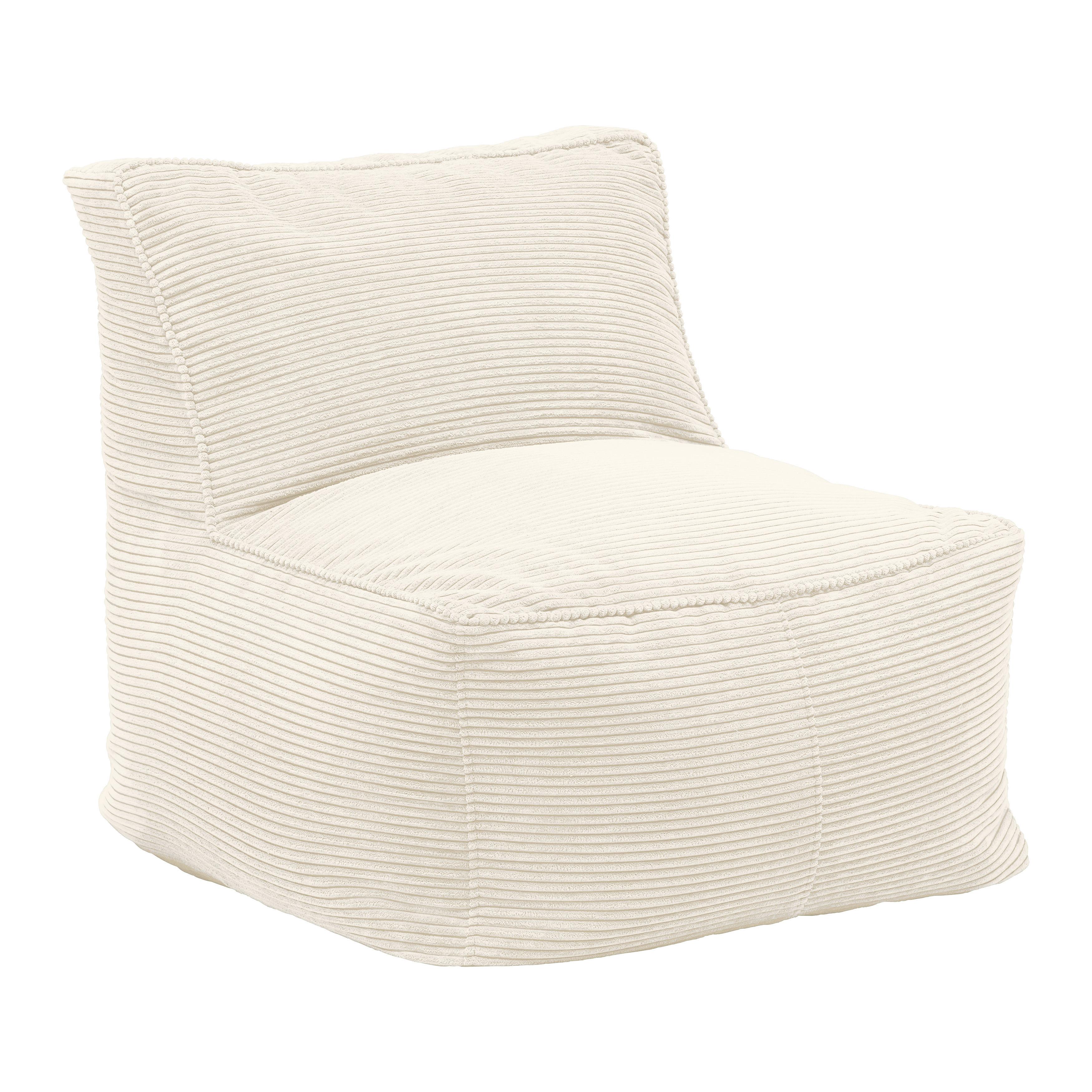 Sedací vak CAROLINE, bílý manšestr, max. 90 kg - bílá, Moderní, textil (75/84/88cm) - Mömax