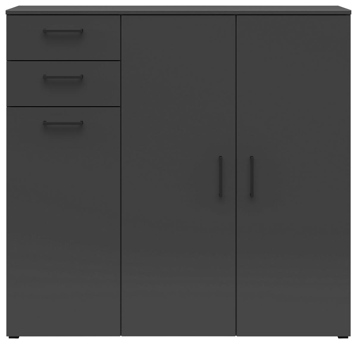 Komoda MULTISTAURAUM š: 120 cm - černá/barvy grafitu, Moderní, kompozitní dřevo/plast (120/115/40cm)