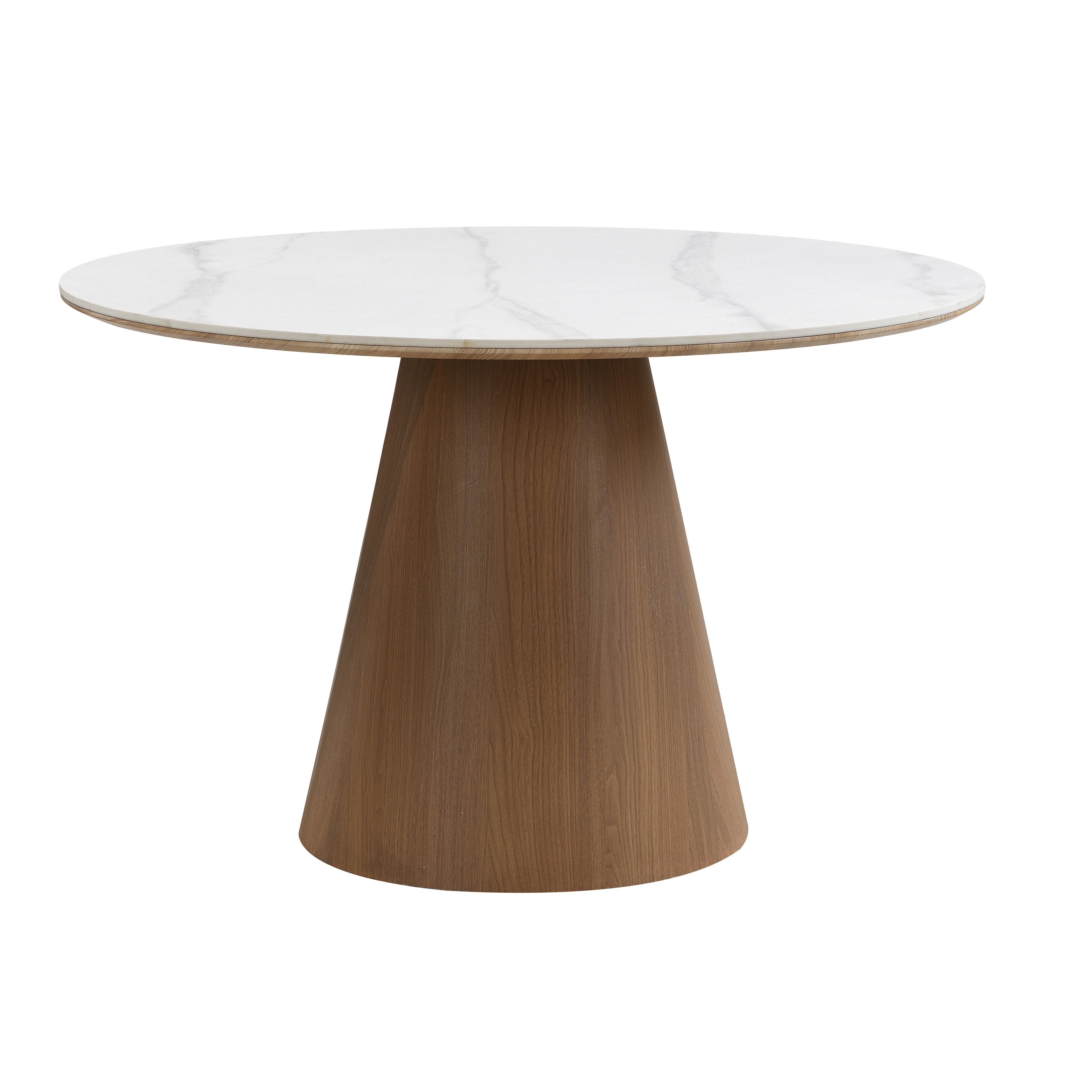 ESSTISCH Weiß/Walnussfarben B: 120cm - Walnussfarben/Weiß, Design, Stein/Metall (120/75/120cm) - MID.YOU