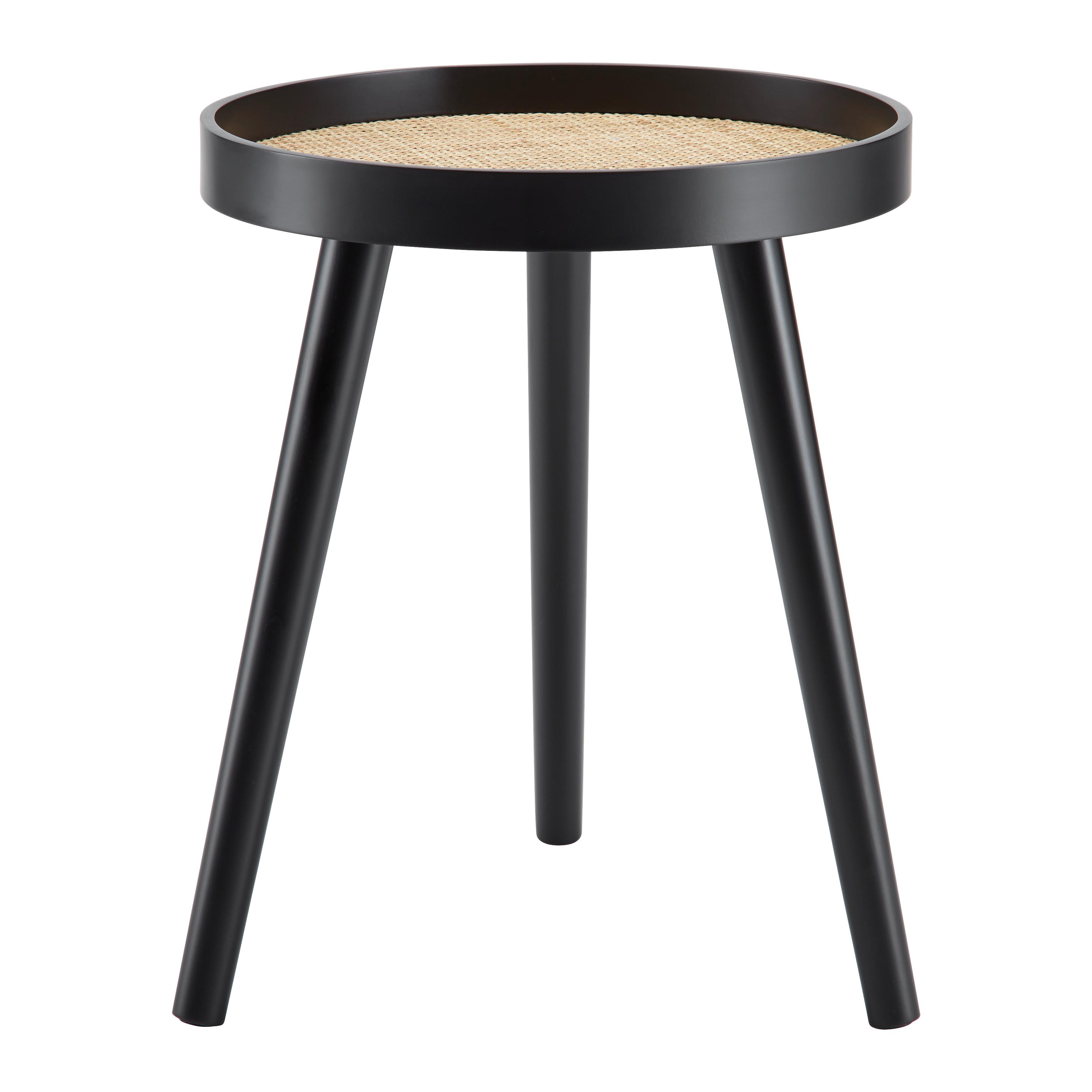 Odkládací stolek DENIS - černá/přírodní barvy, Moderní, dřevo/kompozitní dřevo (38/38/48cm) - Bessagi Home