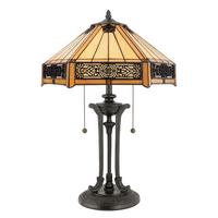 Tischlampe Indus Bronzefarben Qz-Indus-Tl Tiffany - Bronzefarben, KONVENTIONELL, Glas/Metall (58,4/40,6/40,6cm) - Elstead Lighting