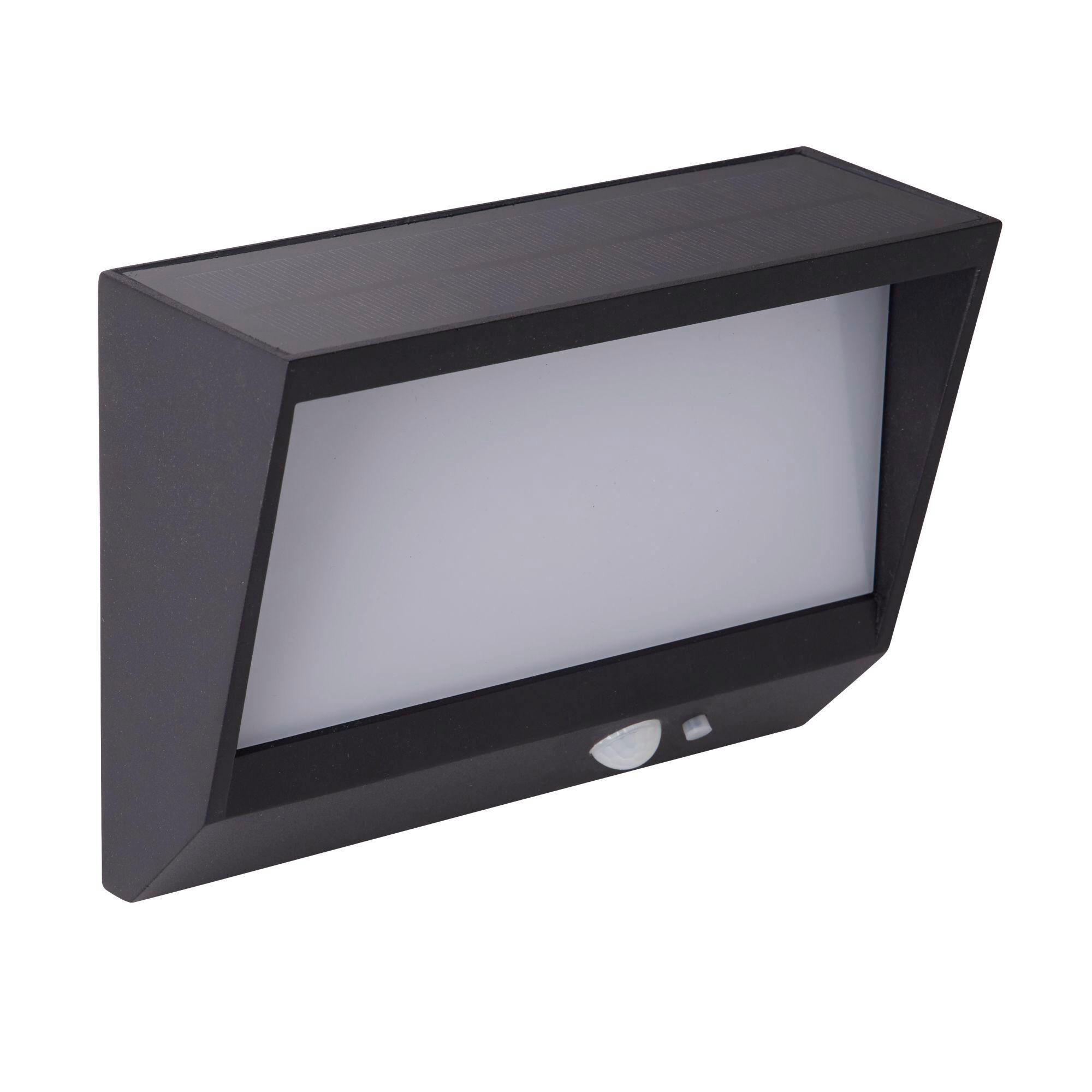 Solarleuchte 67418bk Solar Wandleuchte - Schwarz/Weiß, Design, Metall (18,8/14/14cm)