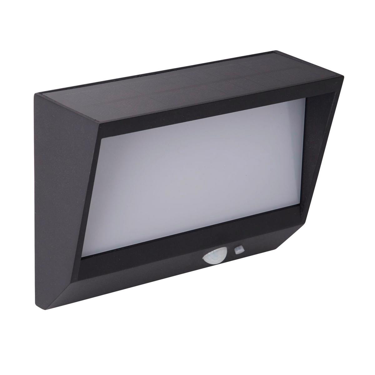 Solarleuchte 67418bk Solar Wandleuchte - Schwarz/Weiß, Design, Metall (18,8/14/14cm)