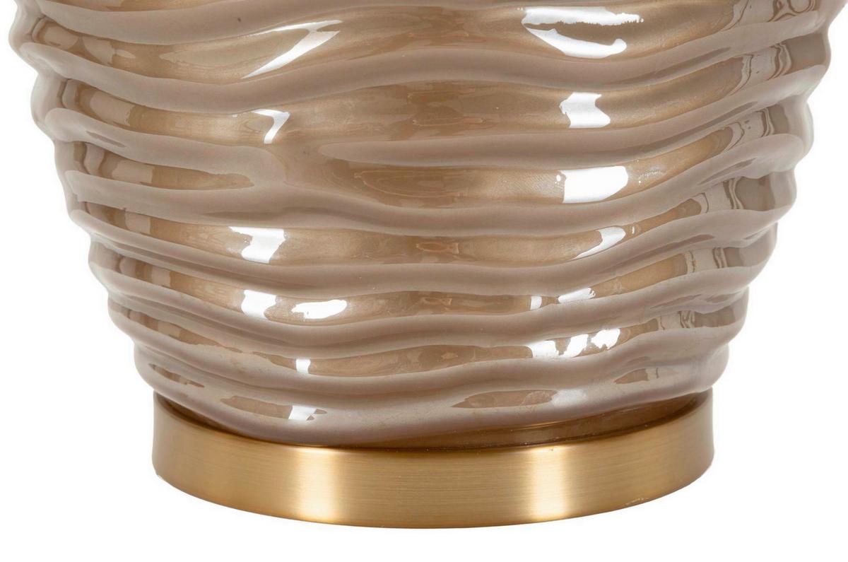 Tischleuchte Prague W Braun, Goldfarben B: 45,5cm - Goldfarben/Braun, Basics, Glas/Textil (45.5/79/45.5cm)