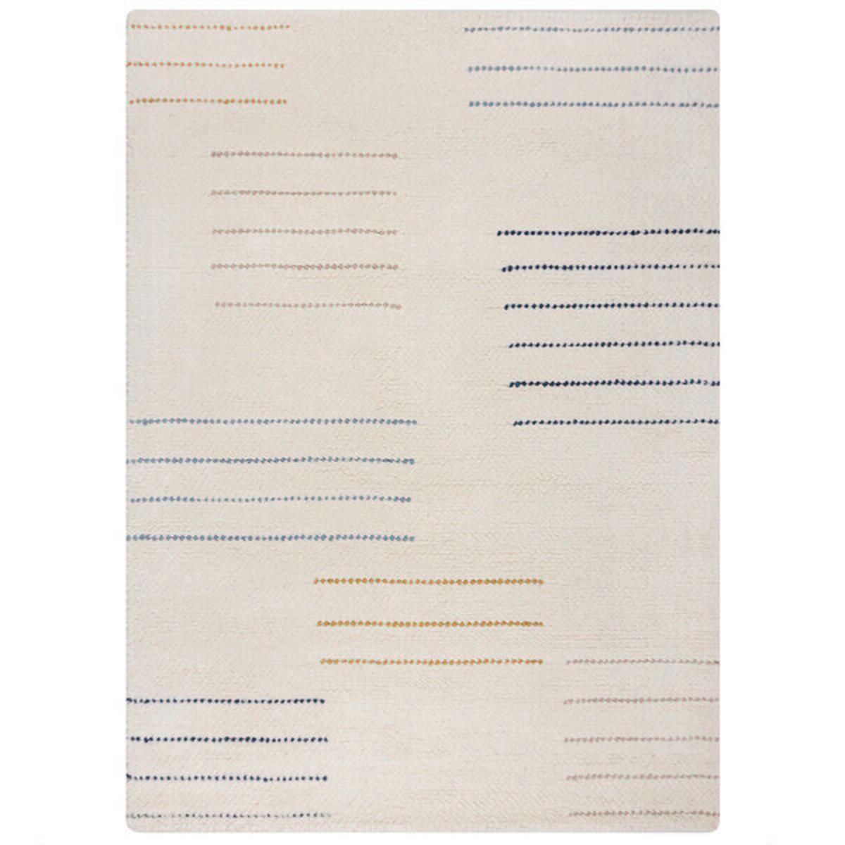 Handwebteppich Dottie Wolle Blue - Blau, KONVENTIONELL, Textil (120/170cm)