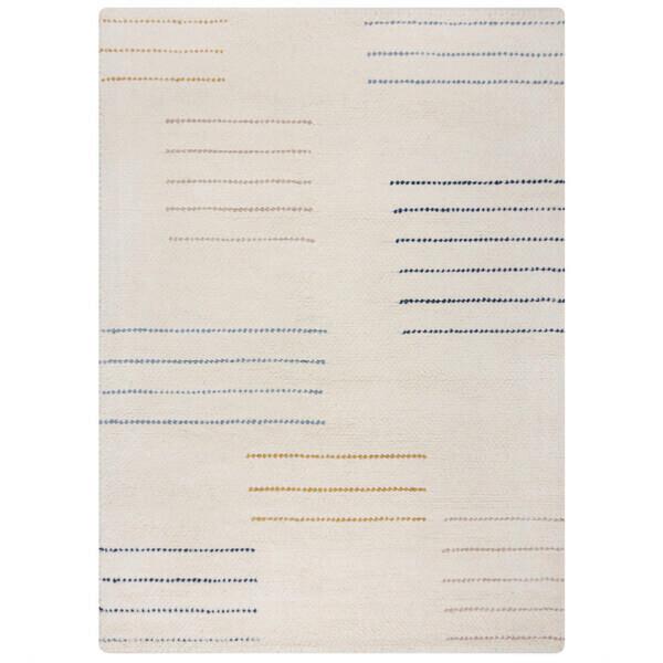 Handwebteppich Dottie Wolle Blue