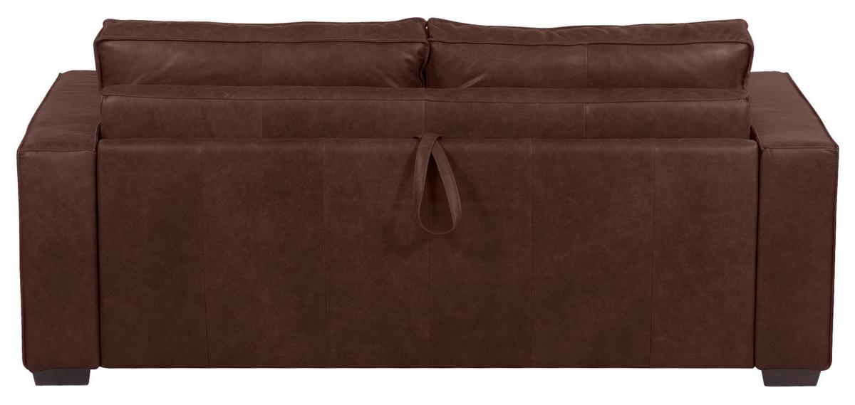 Schlafsofa Texas Braun Anilinleder, B: 203 Cm - Dunkelbraun/Braun, Design, Leder (203/85/99cm) - MID.YOU