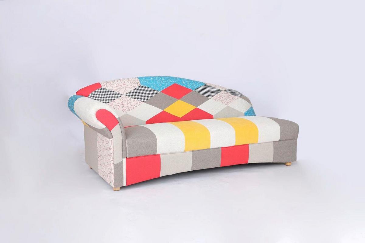 3-Sitzer Loretta, Armlehne links, ca.193x83x85 cm - Hellbraun/Perlmutt, Basics, Holz/Textil (193/83/85cm)