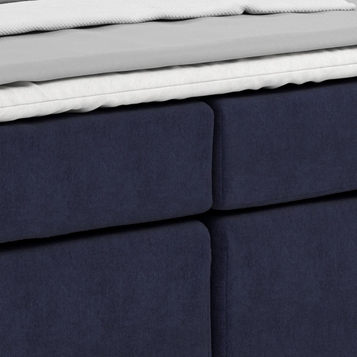 Manželská posteľ Nero, 160x200, tmavomodrá - modrá/chrómová, Konventionell, kov/textil (160/200cm)