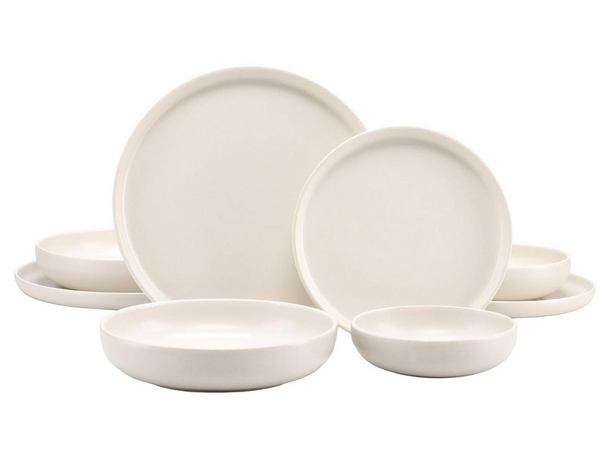Tafelservice Uno Offwhite Creme 8--Teilig - Creme, Basics, Keramik - Creatable