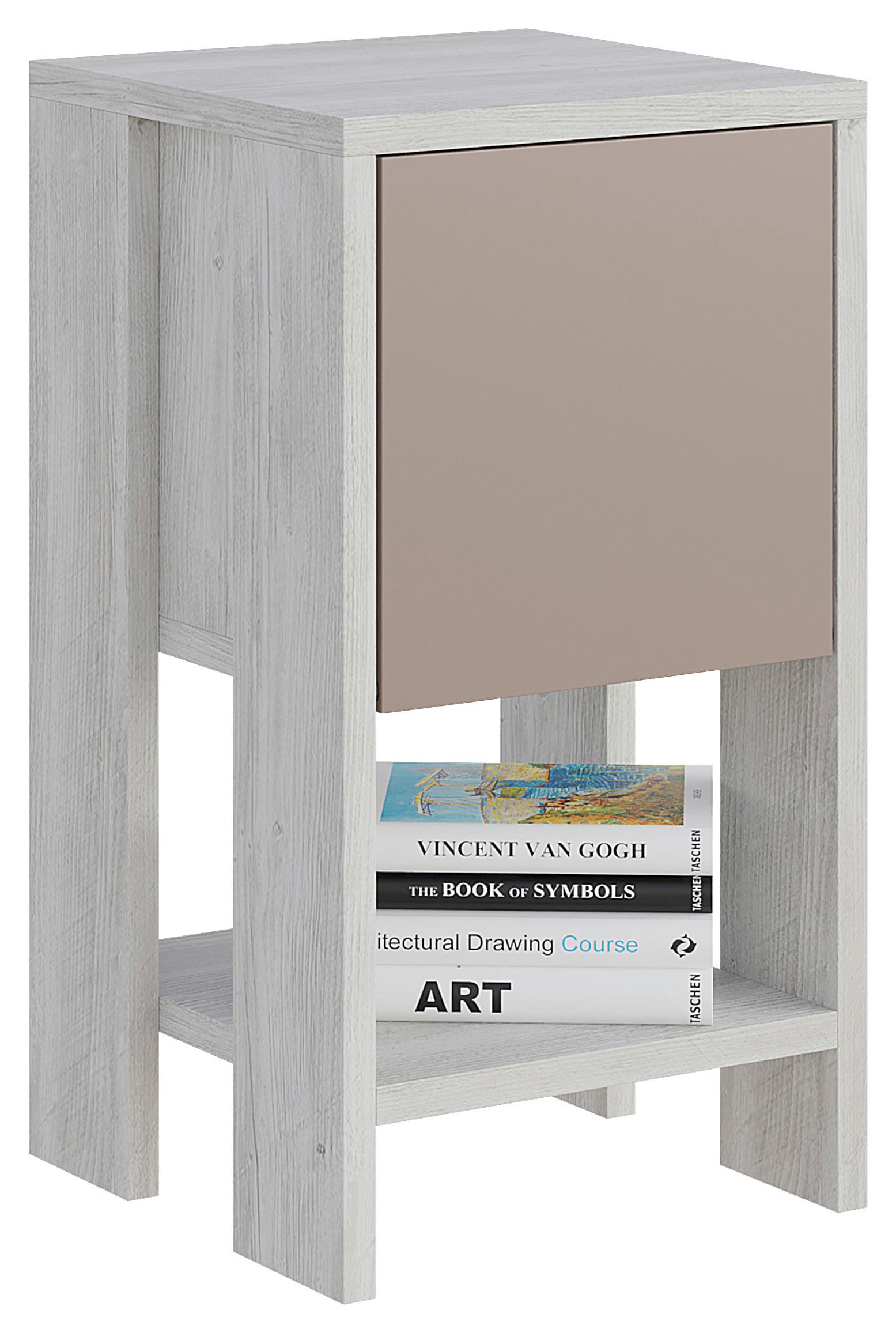 Noční stolek EMA béžový - béžová, Design, kompozitní dřevo (30/55/30cm) - Livetastic