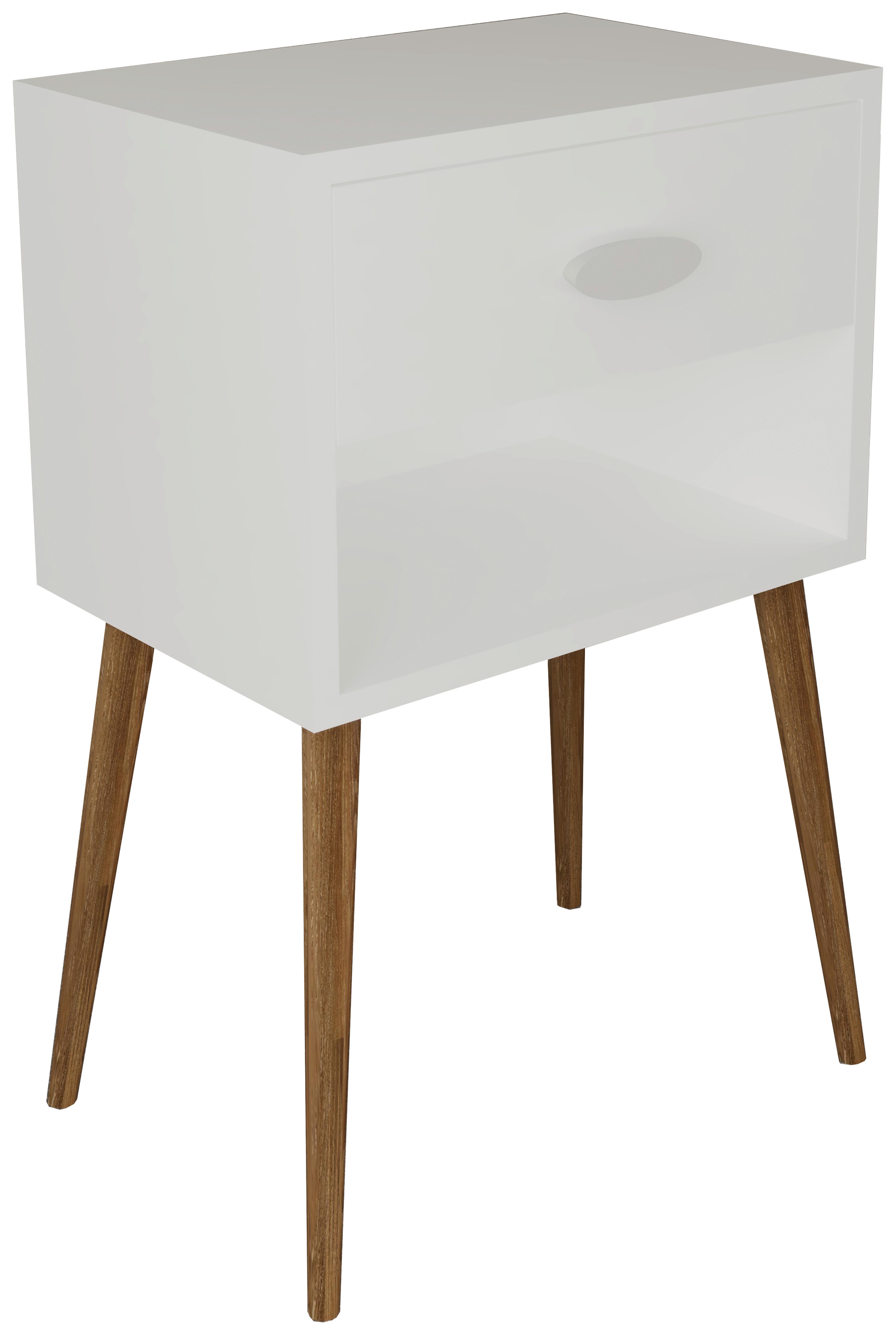 Nachkästchen Weiß H: 70 Cm Singol - Honigeiche/Weiß, MODERN, Holzwerkstoff (45/70/30cm) - MID.YOU