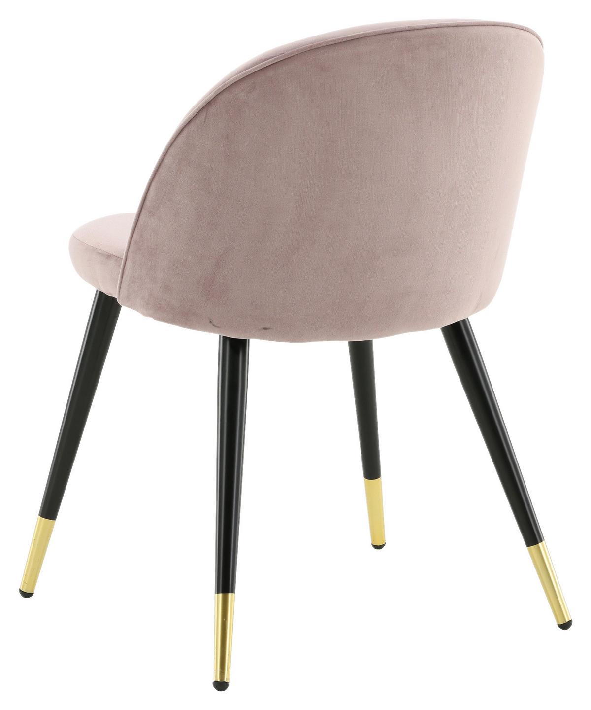 Stuhl-set Velvet - Pink/Messingfarben, Design, Textil/Metall (57/76.5/50cm) - Livetastic
