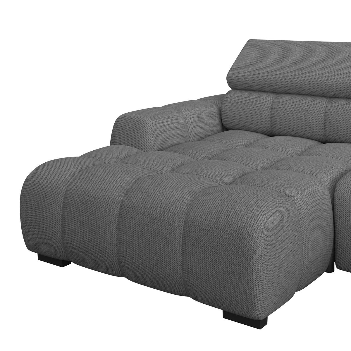 Ecksofa Fargo S Anthrazit, B: 168cm - Anthrazit/Schwarz, Trend, Textil (168/285cm)