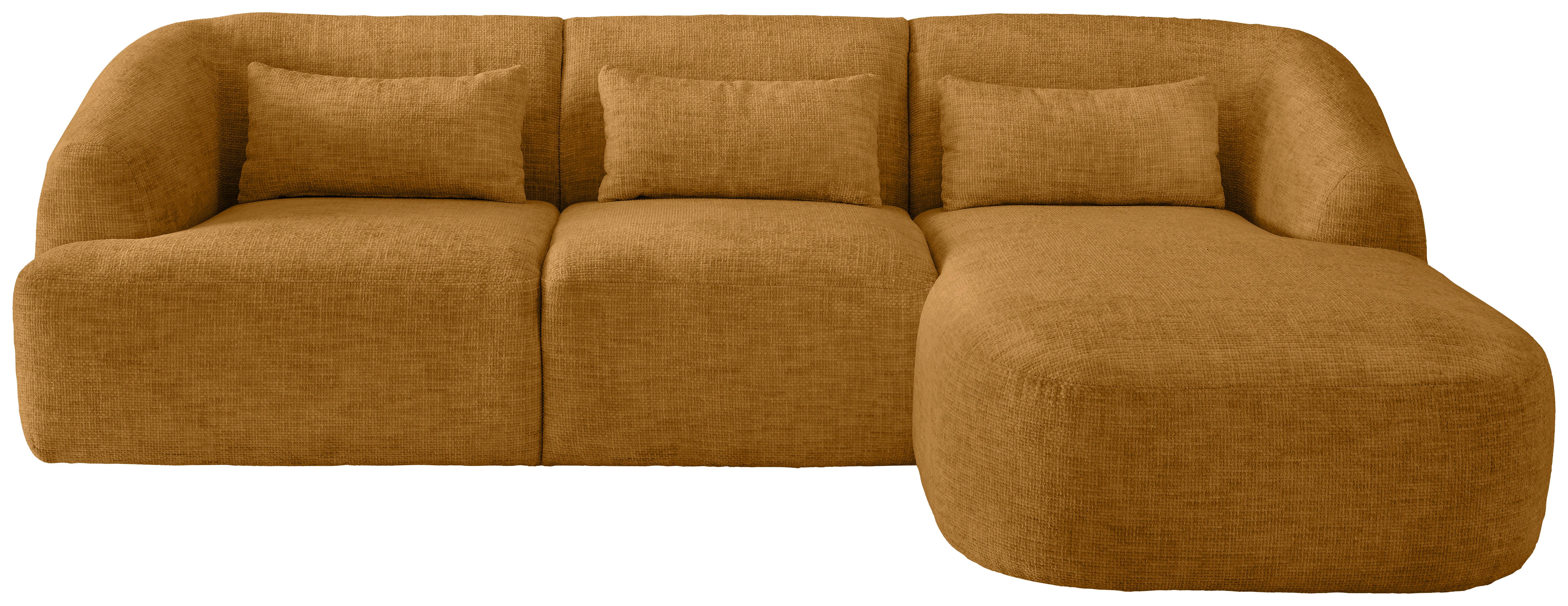 Ecksofa Caponi Goldfarben S: 256x160 Cm - Goldfarben/Schwarz, MODERN, Textil (256/160cm) - Livetastic
