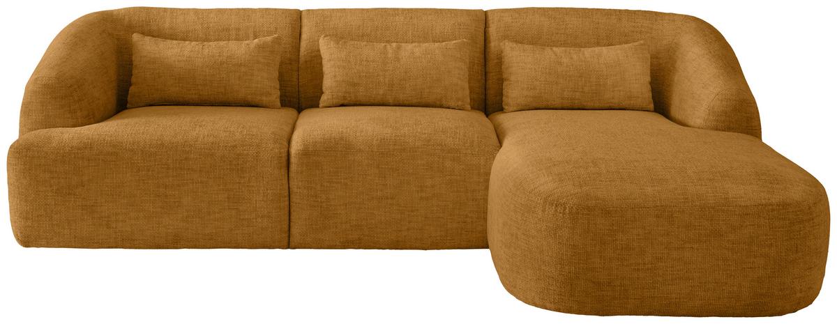 Ecksofa Caponi Goldfarben S: 256x160 Cm - Goldfarben/Schwarz, MODERN, Textil (256/160cm) - Livetastic