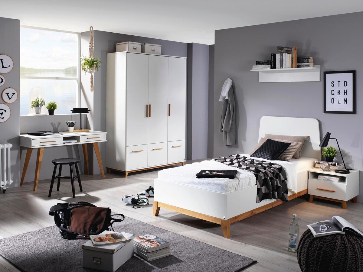 Bett Karpo - Eiche Artisan, MODERN, Holzwerkstoff/Textil (180/200cm)
