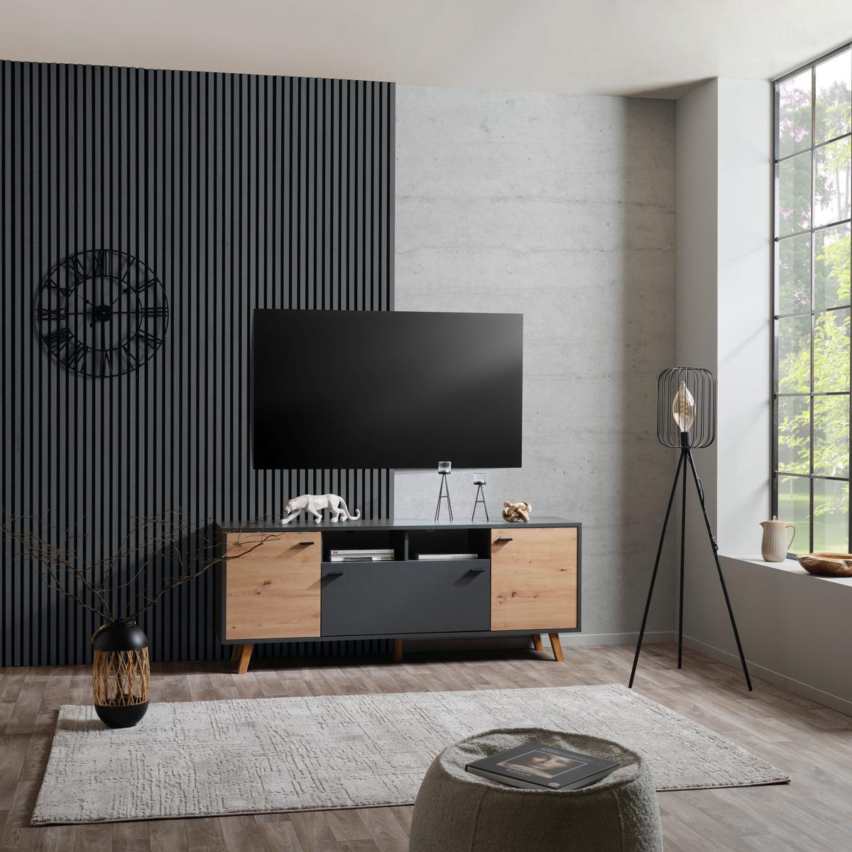 Falipanel Josef - sötét tölgy, Modern, műanyag/faalapú anyag (60/120/2cm)