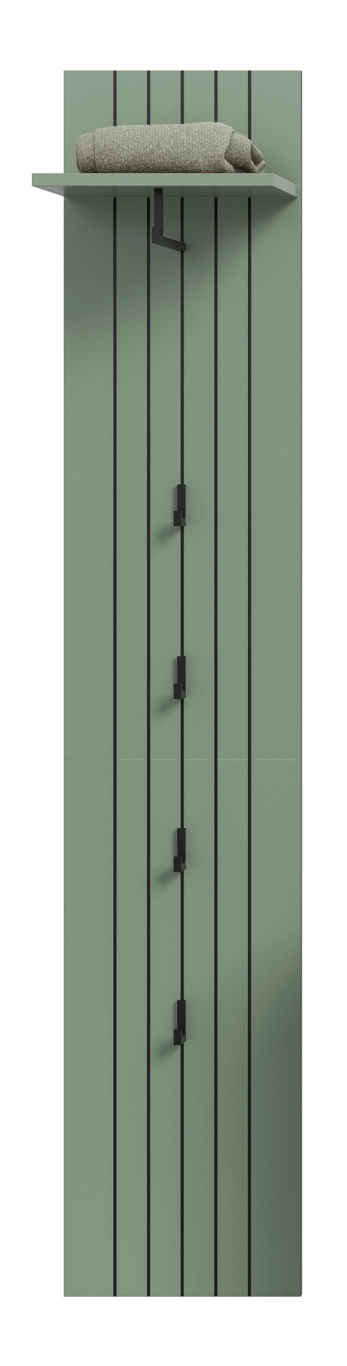 Garderobenpaneel Station Graugrün B: 31cm - Graugrün, Design, Holzwerkstoff (31/160/27cm) - MID.YOU