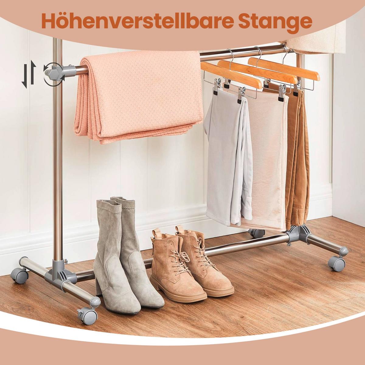 Kleiderwagen Eschefarben B: 93 Cm - Eschefarben, Basics, Kunststoff/Metall (93/113-198/49cm)