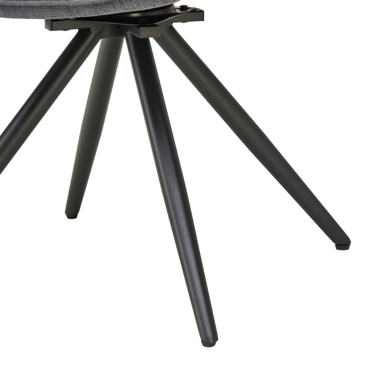 Armlehnstuhl Elis Webstoff Anthrazit, B: 62 cm - Anthrazit/Schwarz, KONVENTIONELL, Textil/Metall (62/89/62cm) - Livetastic