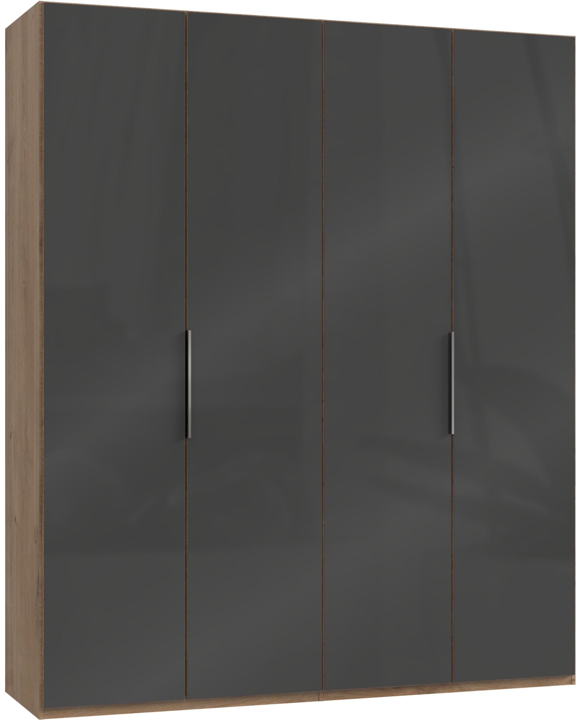 Drehtürenschrank 200cm Level, Grau/eiche Dekor - Eichefarben/Grau, MODERN, Glas/Holzwerkstoff (200/236/58cm) - MID.YOU