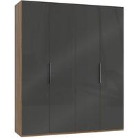 Drehtürenschrank 200cm Level, Grau/eiche Dekor - Eichefarben/Grau, MODERN, Glas/Holzwerkstoff (200/236/58cm) - MID.YOU