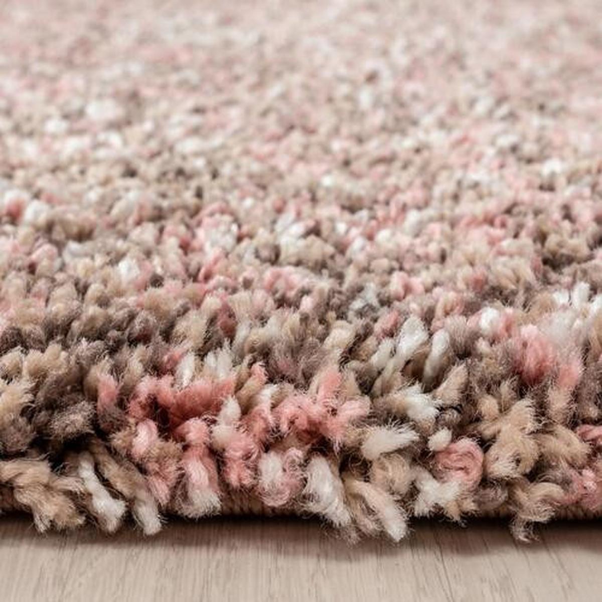 Hochflor Teppich Rosa Enjoy 140x200 cm - Rosa, KONVENTIONELL, Textil (140/200cm)