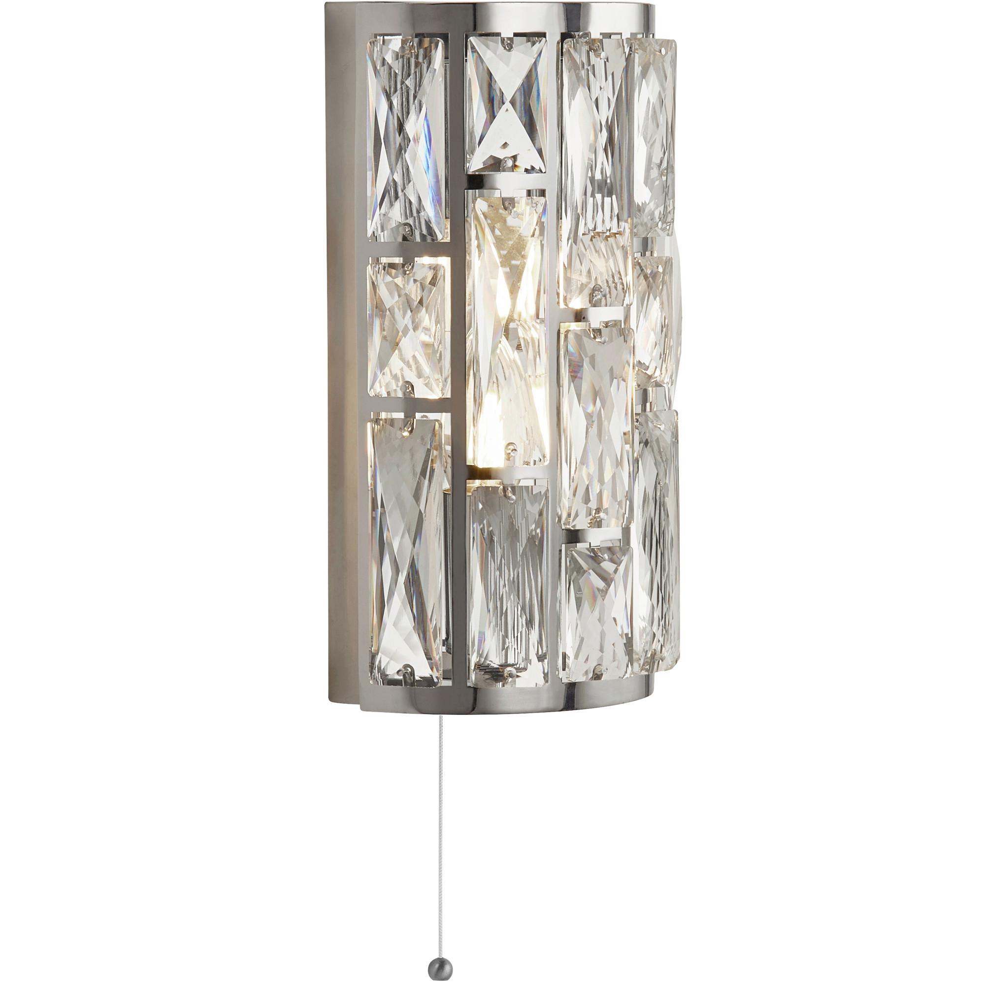 Wandleuchte Bijou 6582-2cc - Klar/Chromfarben, Design, Glas/Metall (16/16/27cm)