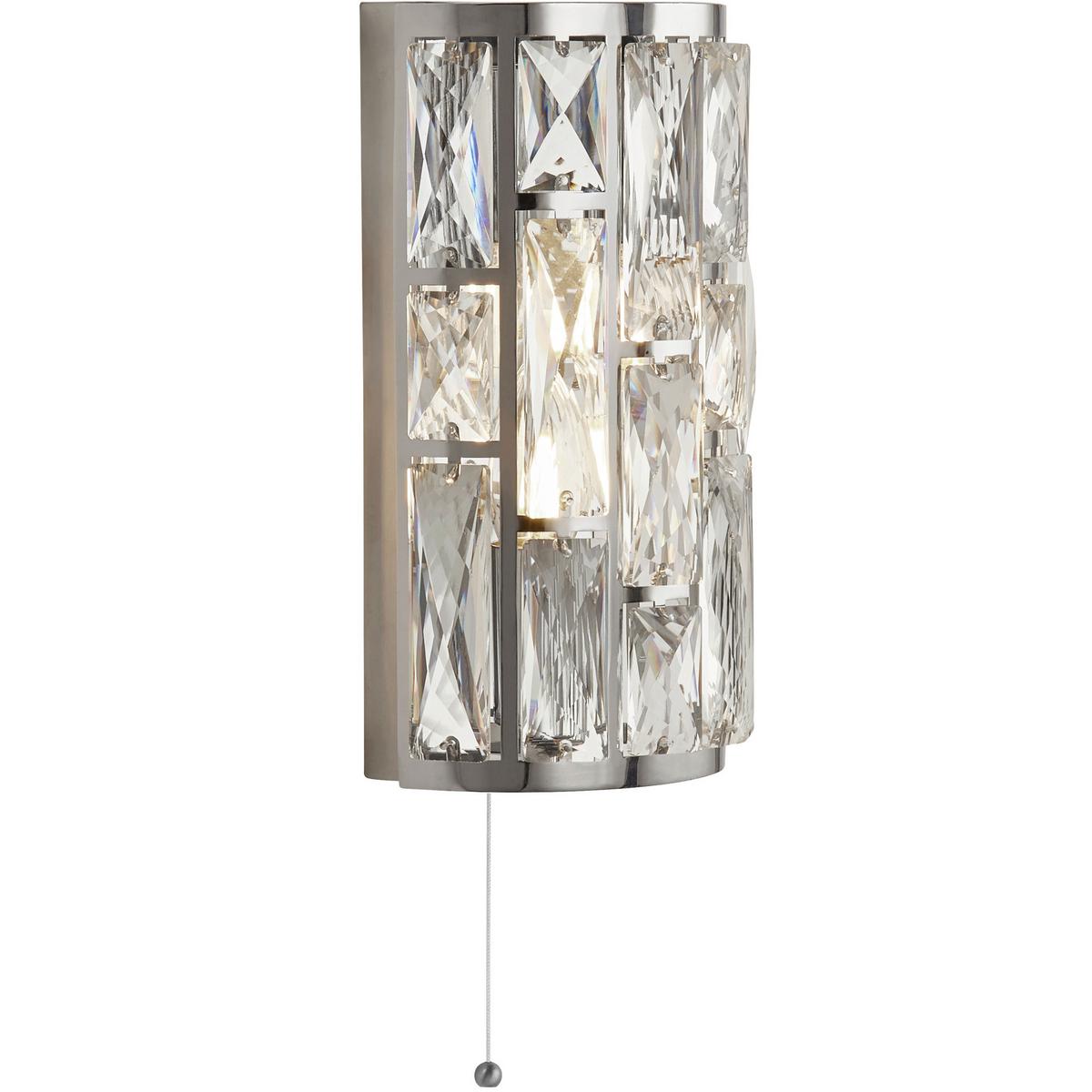 Wandleuchte Bijou 6582-2cc - Klar/Chromfarben, Design, Glas/Metall (16/16/27cm)