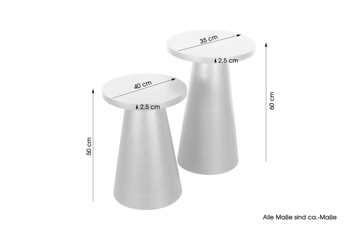 Beistelltischset Cone 2-teilig Schwarz - Schwarz, Design, Holz (30/40/40/60/50cm) - MID.YOU