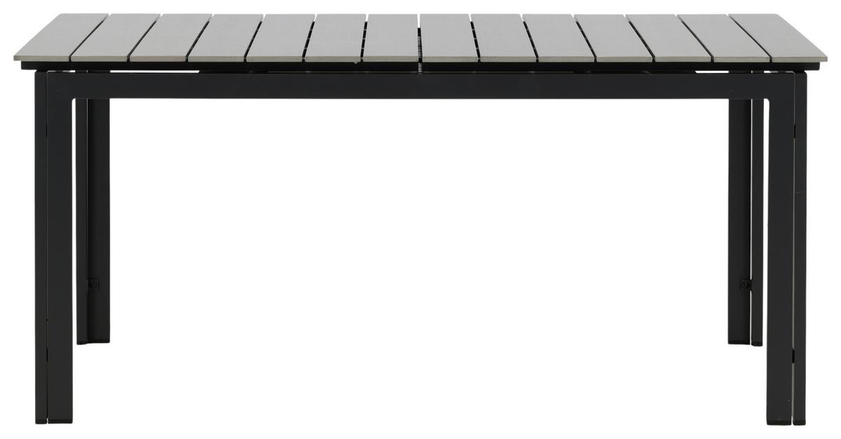 Gartentisch Levels Aluminium L 160 cm - Schwarz/Grau, KONVENTIONELL, Metall (160/100/75cm) - Gardenson