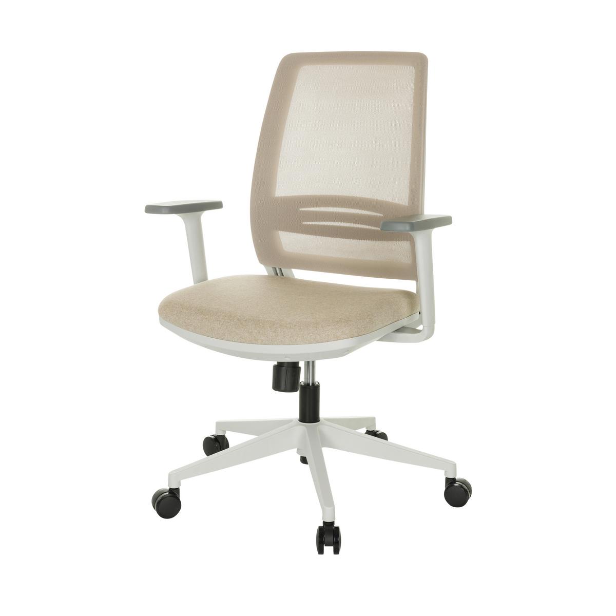 Drehstuhl Profondo Eco W - Beige/Weiß, Basics, Kunststoff/Textil (68/98,5-108,5/56cm) - MID.YOU