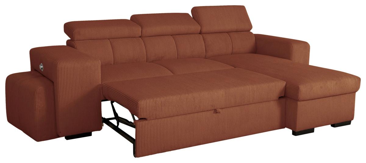 Ecksofa Sirius M terracotta, 251x165cm - Terracotta, KONVENTIONELL, Holz/Holzwerkstoff (251/165cm)