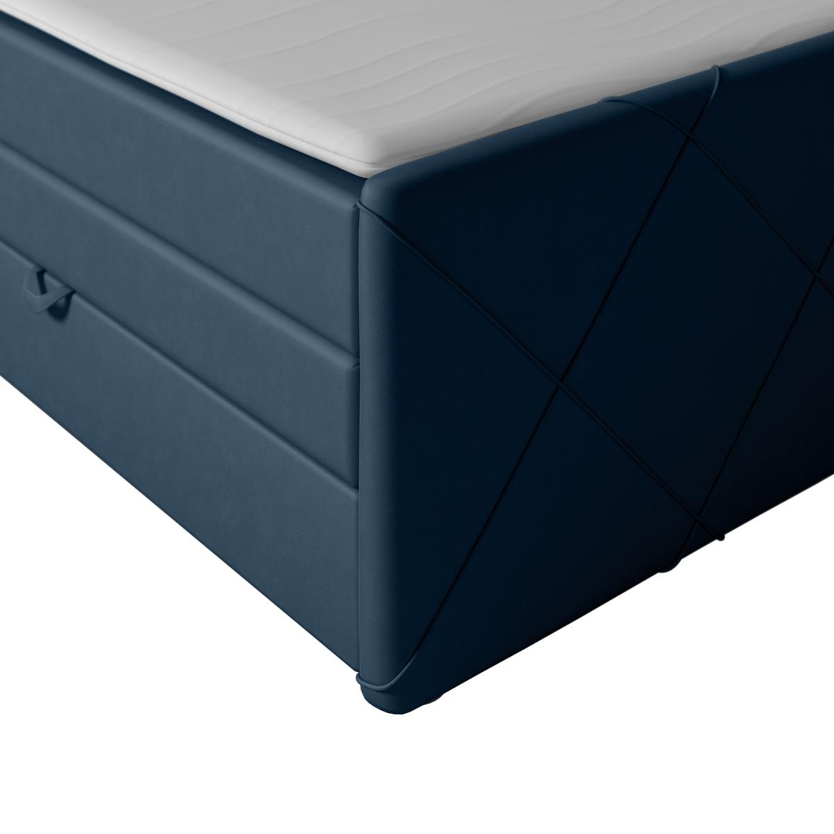 Boxspringbett mit Bettkasten Cordoba 180x200 cm Blau - Blau/Schwarz, MODERN, Holz/Kunststoff (180/200cm) - MID.YOU