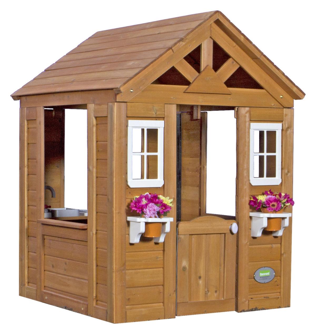 Domek pro děti TIMBERLAKE - světle hnědá, Moderní, dřevo (107/140/117cm)