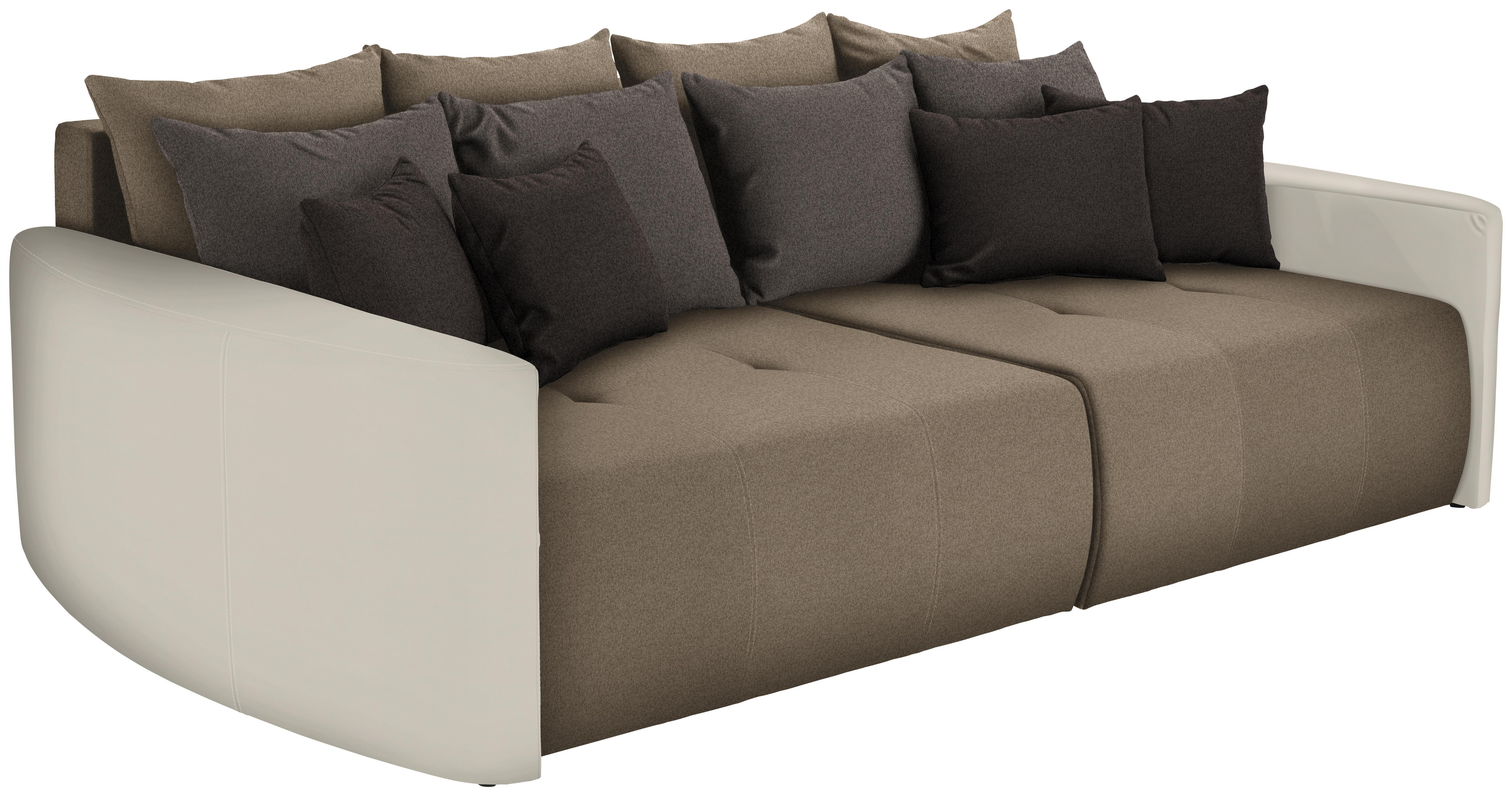 Bigsofa Havanna B: 292 cm - Greige/Dunkelbraun, MODERN, Holz/Textil (292/87/141cm) - Luca Bessoni