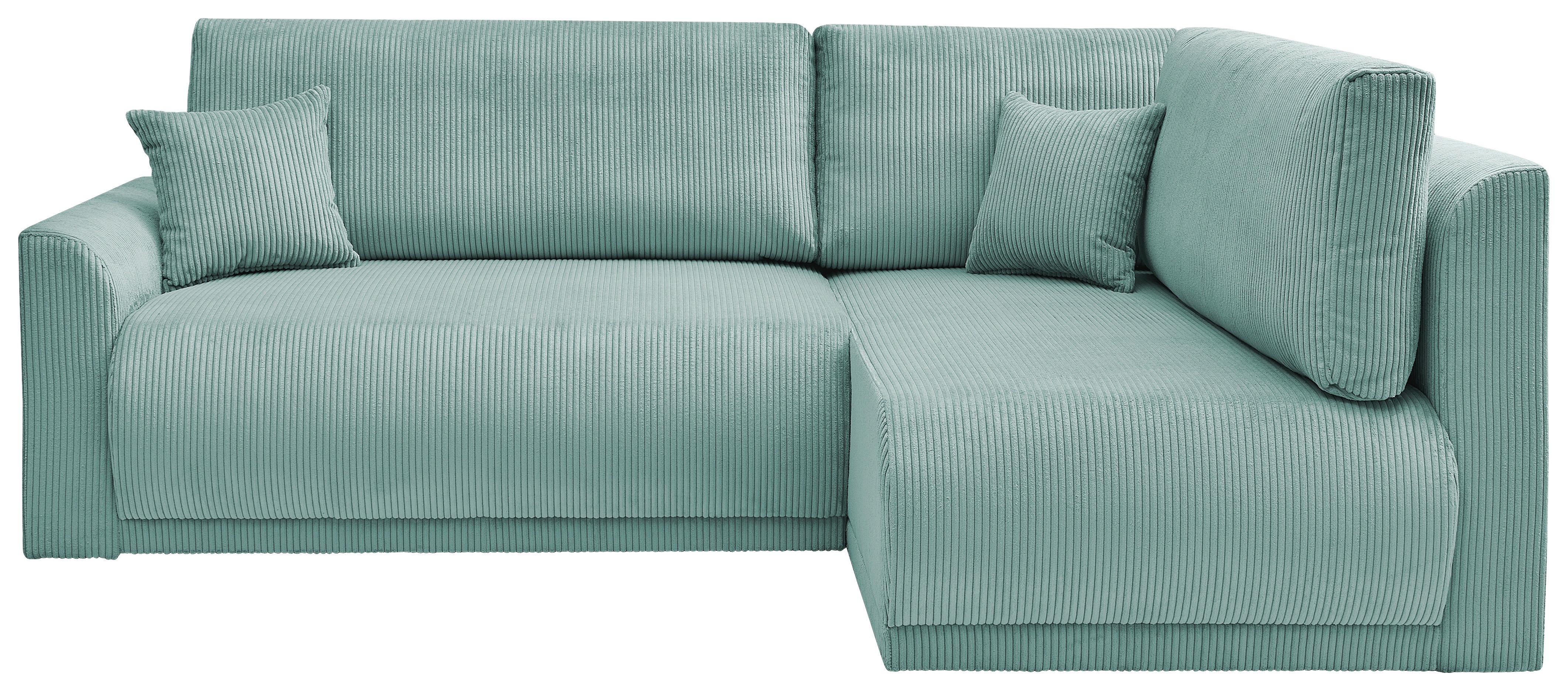Rohová sedačka KIM L160, oboustr.,mátově zel.manšestr - černá/mátově zelená, Moderní, dřevo/textil (233/160cm)