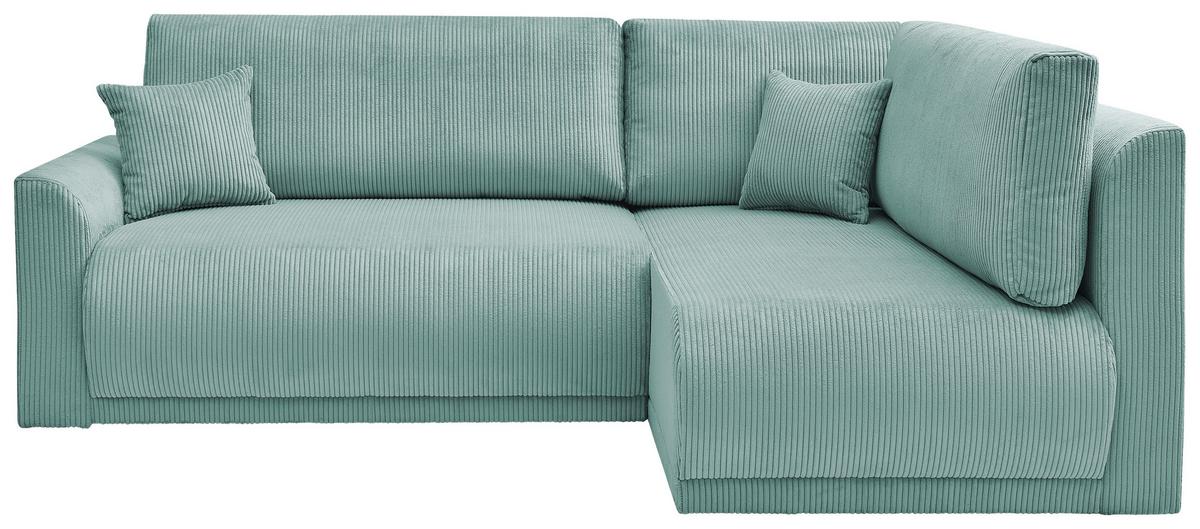 Rohová sedačka KIM L160, oboustr.,mátově zel.manšestr - černá/mátově zelená, Moderní, dřevo/textil (233/160cm)