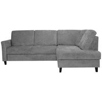 Rohová sedačka LARRY, pravá, šedá - šedá/černá, Basics, dřevo/kompozitní dřevo (240/184cm)