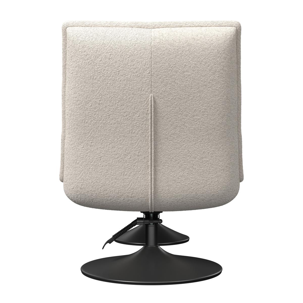 Relaxliege Kairo creme Sitzfläche drehbar, B: 71 cm - Creme/Schwarz, MODERN, Holz/Textil (71/88/89cm)