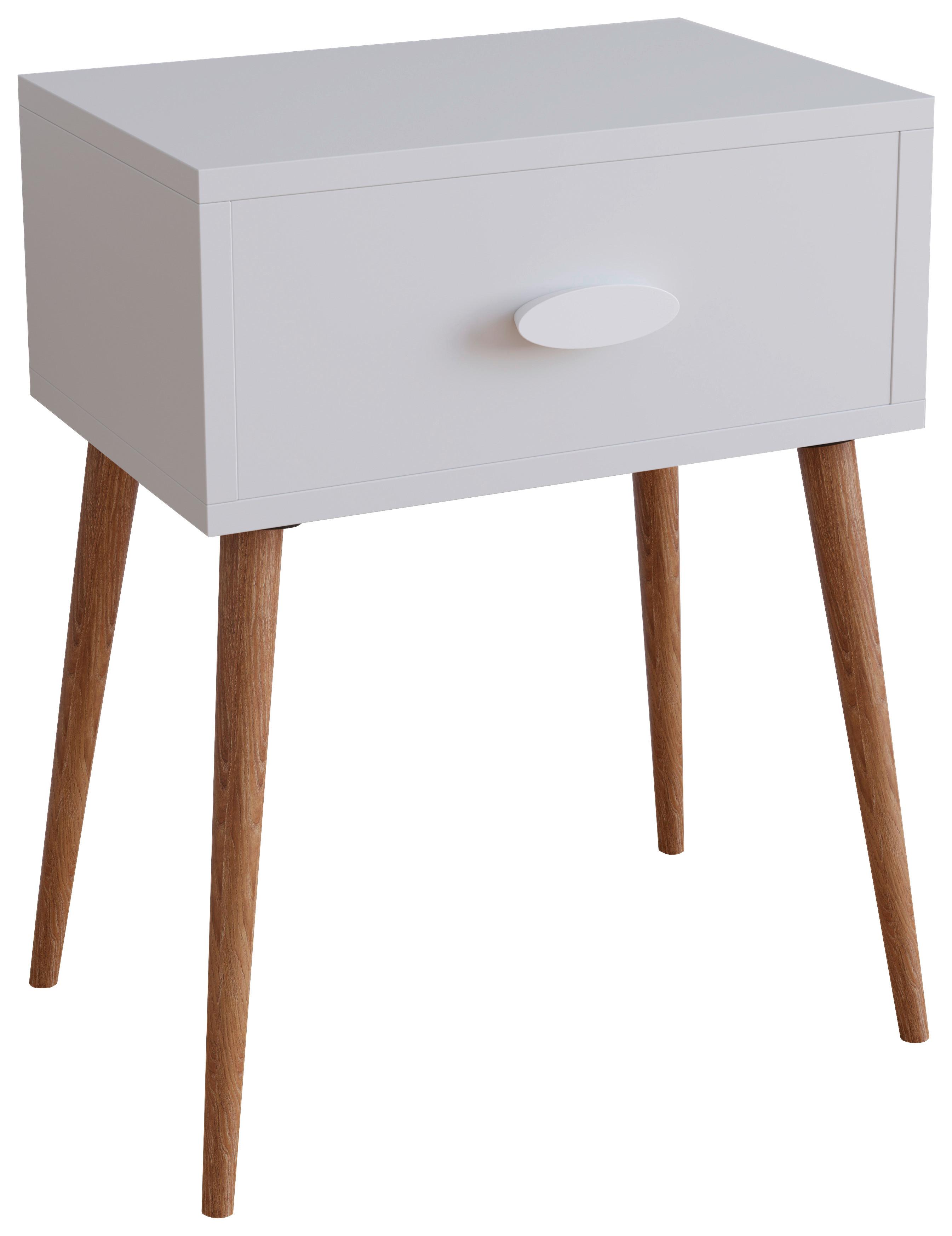 Nachtkästchen Singol L - Honigeiche/Weiß, MODERN, Holzwerkstoff (44,5/60/30cm) - MID.YOU