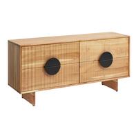 Nízka komoda ROSY akácia - čierna/farba akácie, Lifestyle, kov/drevo (140/65/38cm) - Premium Living