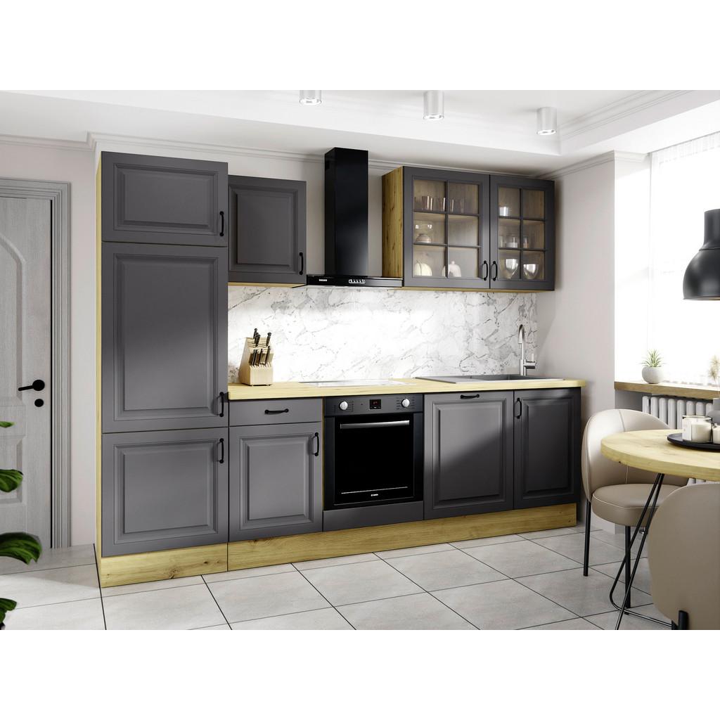 Küchenleerblock Stina 280cm Eiche Dekor/ Anthrazit