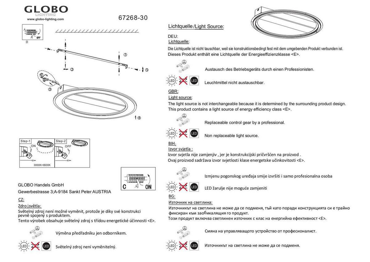 LED-Deckenleuchte Mattia Ø 45 cm - Dunkelbraun/Opal, Basics, Holz/Kunststoff (45/5,5cm) - Globo
