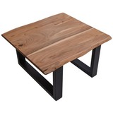 Couchtisch B: 80 cm Braun - Schwarz/Naturfarben, Basics, Holz/Metall (80/45/80cm)