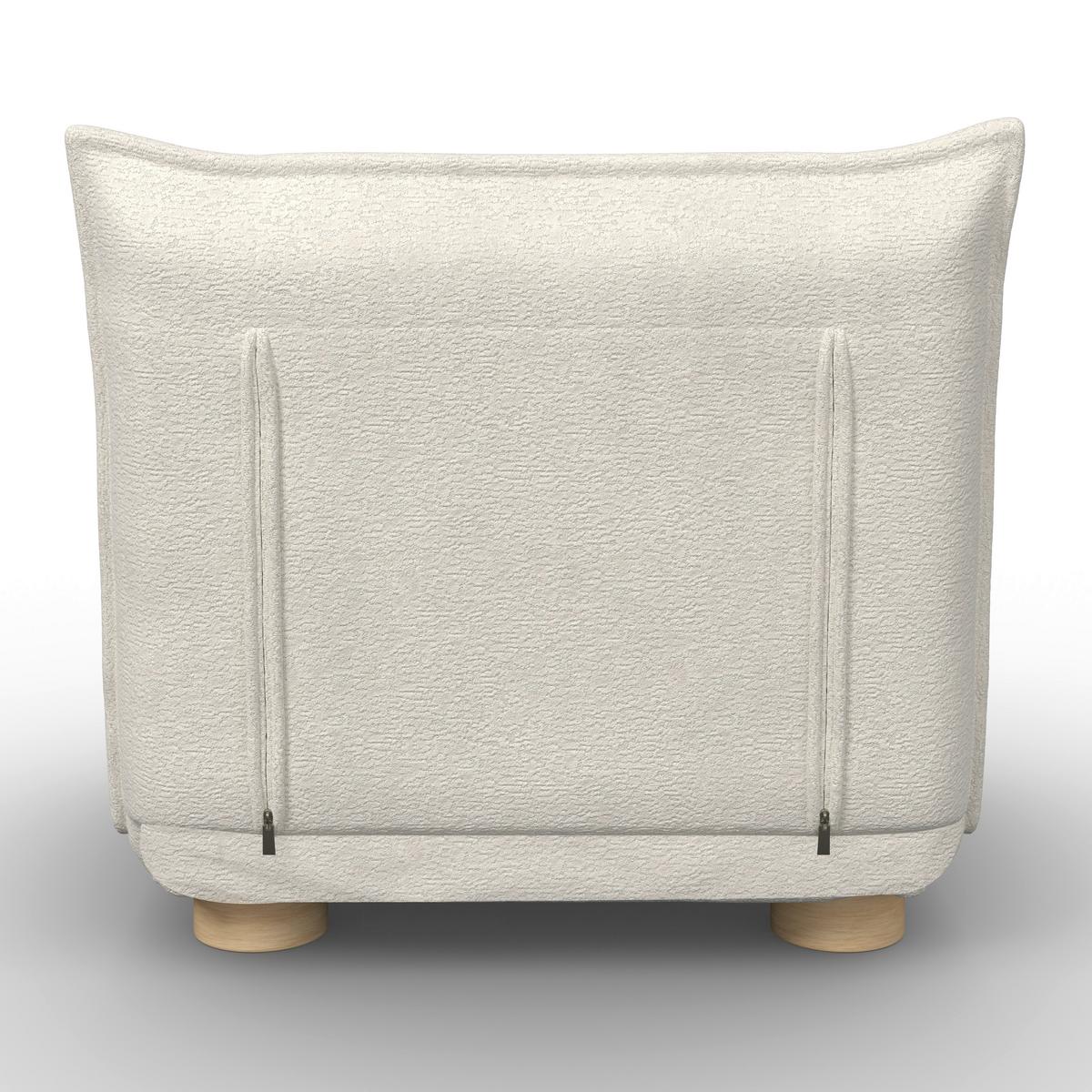 Rozkladacie kreslo BELLA, biela, max. 120 kg - biela/prírodná farba, Modern, kov/drevo (83/41/63cm) - Bessagi Home