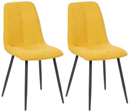 Esszimmerstuhl Lago Gelb 2er-Set - Gelb/Schwarz, MODERN, Holz/Textil (47/87/58cm) - P & B